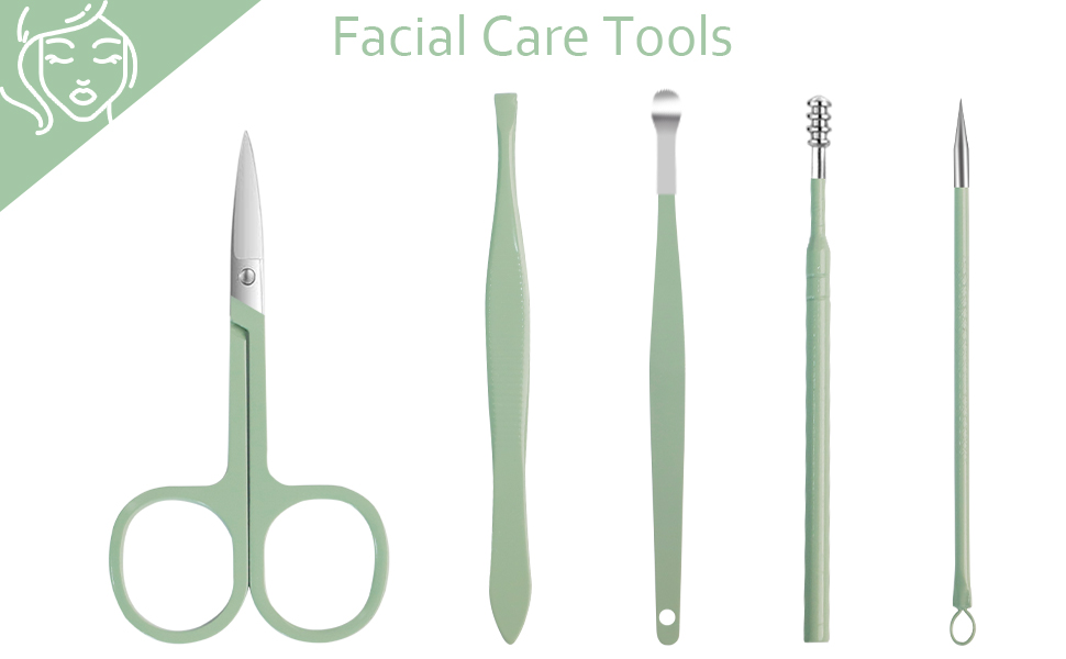 Набір для манікюру та педикюру 16 предметів: професійний набір для підстригання нігтів, чоловічий/жіночий (зелений)