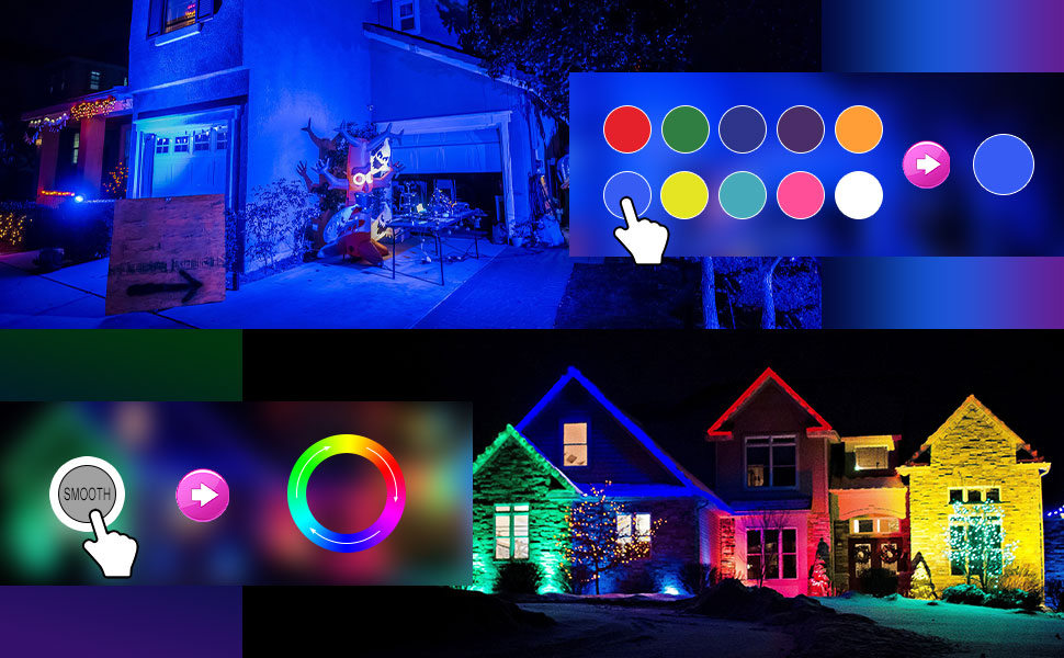 MEIKEE 60W RGB Floodlight with Remote Control, 30 Modes, 10 Colors, Timer, RGB Floodlight, IP66 Waterproof, 6 Brightness Levels, Spotlight, Colorful, Christmas, Halloween, Party, LED Floodlight, Decorative, 2 Pieces (1pc)