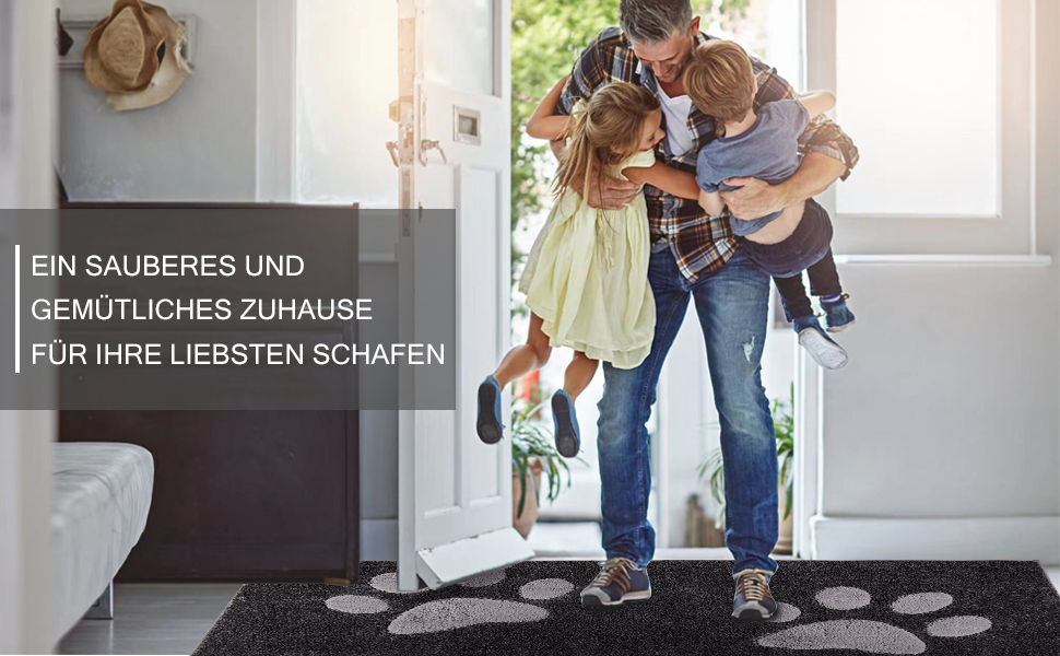 Килимок для підлоги 50 x 80 см, водонепроникний, антиковзний, для собак, вхід, вологі лапи, колір антрацит