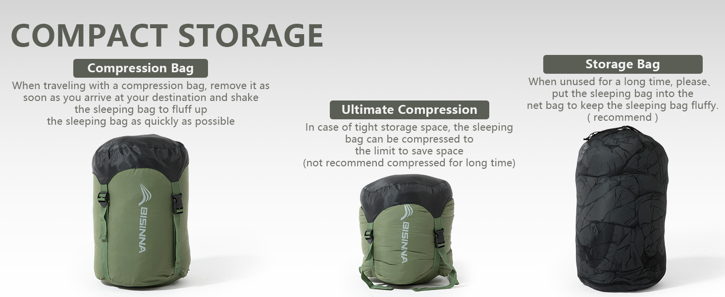 Сплячий мішок BISINNA Mumienschlafsack -10°C - 5°C [400GSM] для туризму, кемпінгу та подорожей, сірий