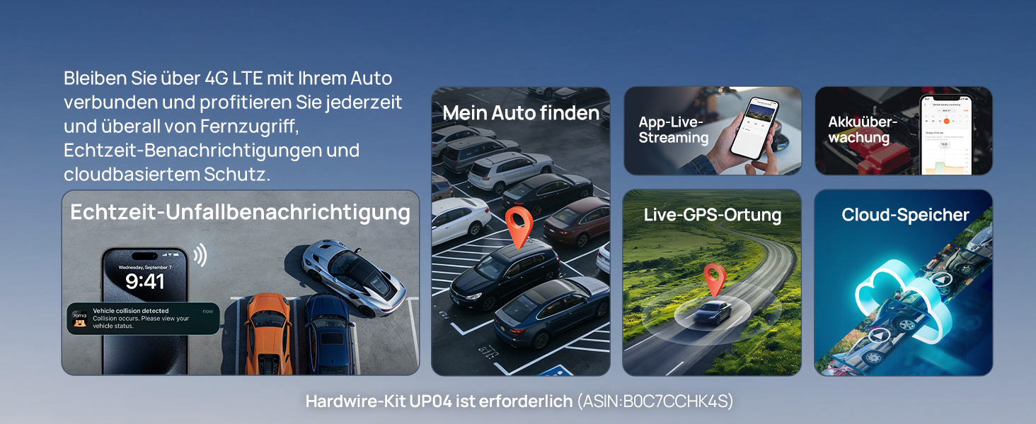 Автомобільний відеореєстратор 70mai A810 Lite 4K з Wi-Fi 6, передня та задня камери, чорний (Carbon Black)