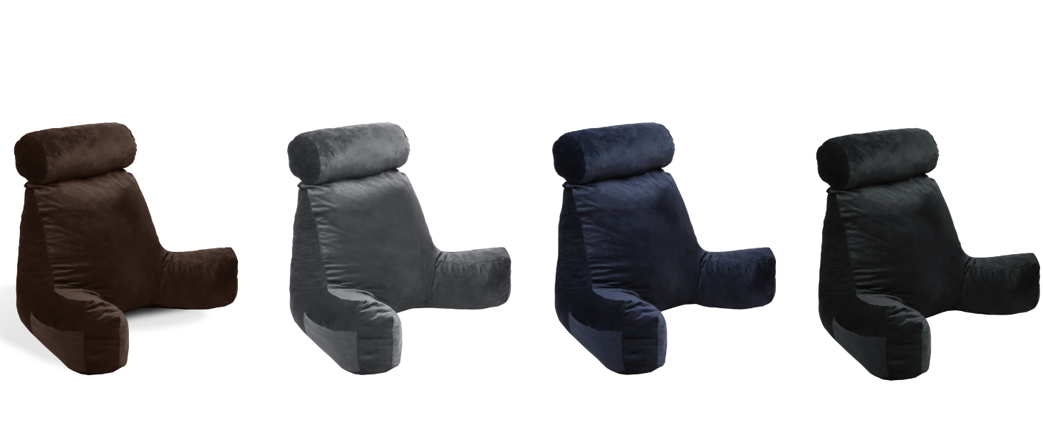 Подушка для читання Bananair - м'яка та комфортна, з підлокотниками та ергономічною спинкою (чорна)