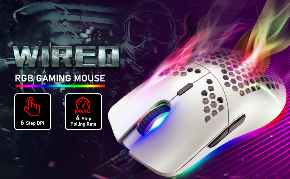 Ігровий комплект клавіатури та миші MK21: RGB механічна клавіатура 60% (62 клавіші), миша 6400 DPI, килимок для миші. Сумісність з PS4, Xbox, PC. Чорний/Blue Switch (White)