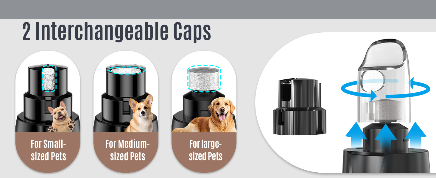 Електричний точило для собачих кігтів Casfuy Neue 6-Gang – 2 LED, тиха робота, 7 годин, для собак та котів, великих, середніх та малих порід, темно-синій