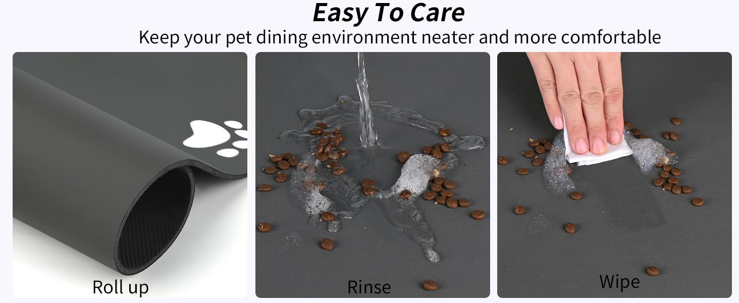 Підкладка під миску для собак та котів, 50x70 см, сіра (швидковисихаюча, нековзна)