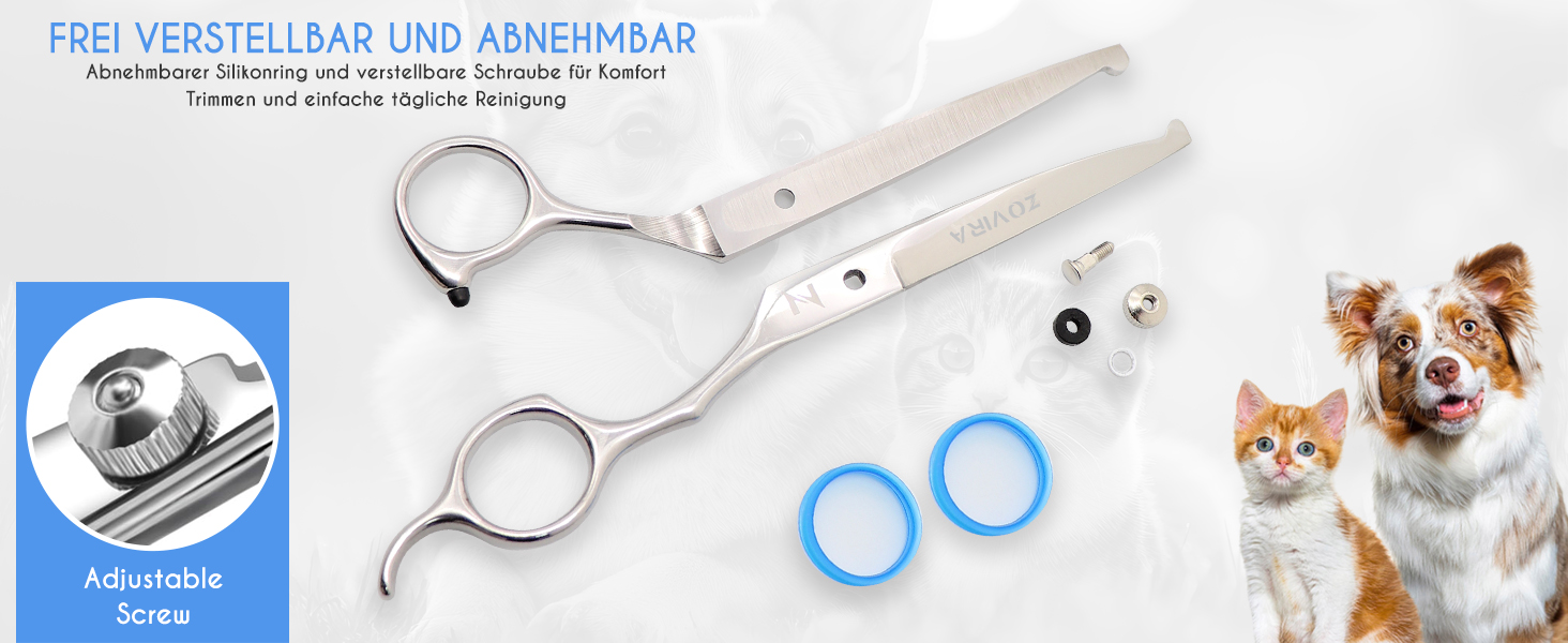 Набір для грумінгу собак та котів: професійні ножиці для стрижки шерсті з чохлом з екошкіри, нержавіюча сталь