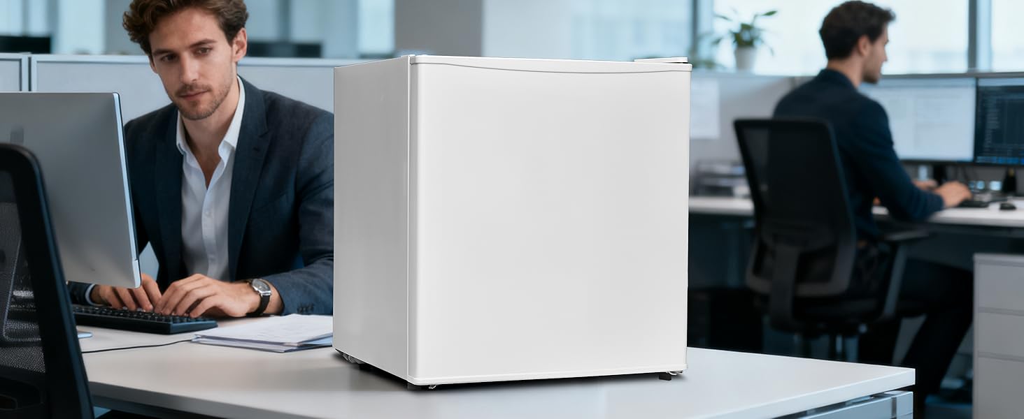 Міні-холодильник SMETA 48L з морозильною камерою, 230V. Тихий настільний холодильник для офісу, кемпінгу, спальні та готелю. Регульований термостат, 39dB, 0-10℃