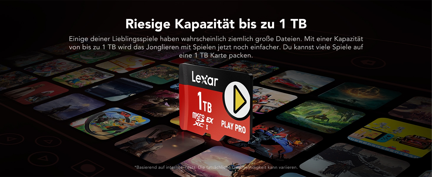Карта пам'яті MicroSD Express Lexar Play PRO 1TB, швидкість читання до 900МБ/с, запис до 600МБ/с