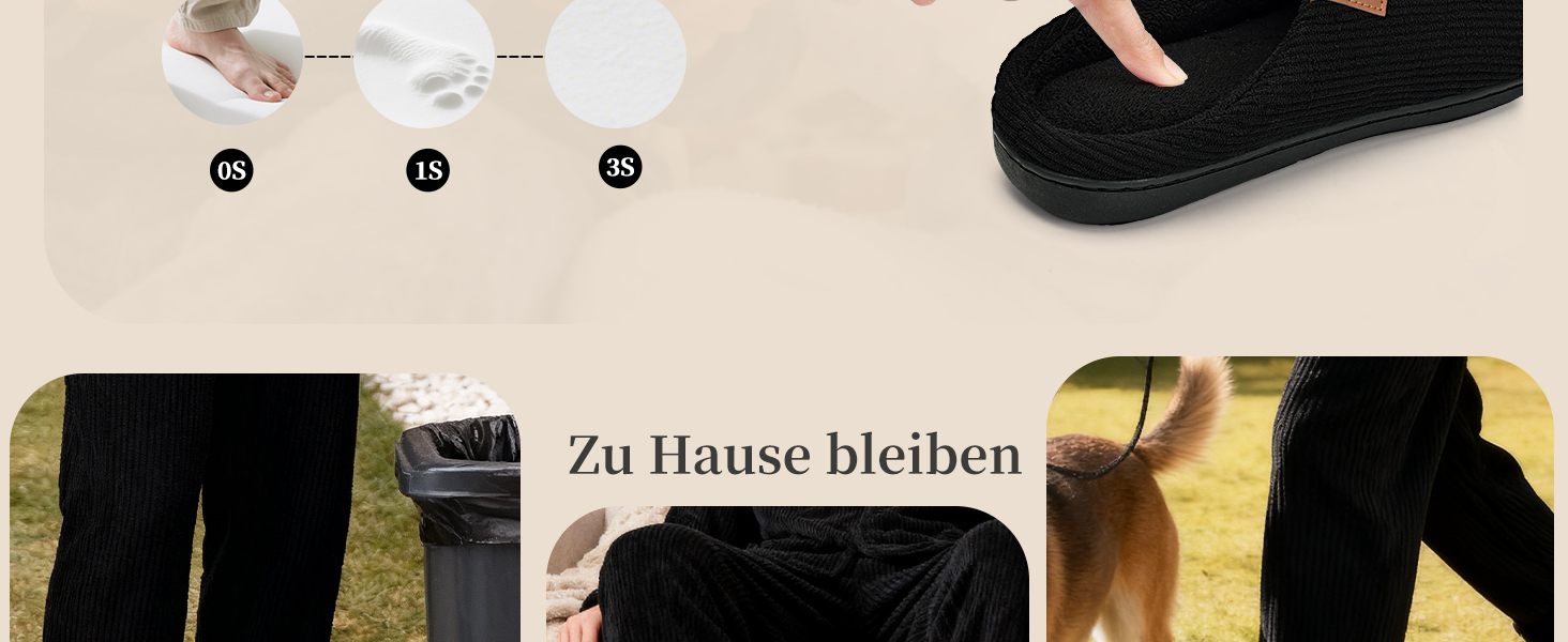 Тапочки чоловічі WateLves з корду та піною Memory Foam, антиковзкі, теплі, зручні, смугасті, чорні, 42/43 EU