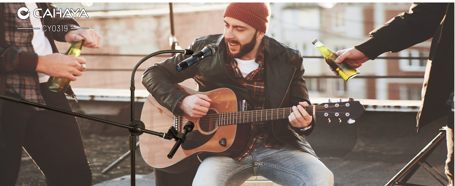 Підставка для мікрофона 2-в-1 з трьома кліпсами для кабелів, для вокалу, сцени, конференцій та презентацій, розширювана, CY0311 (з лебединою шиєю)