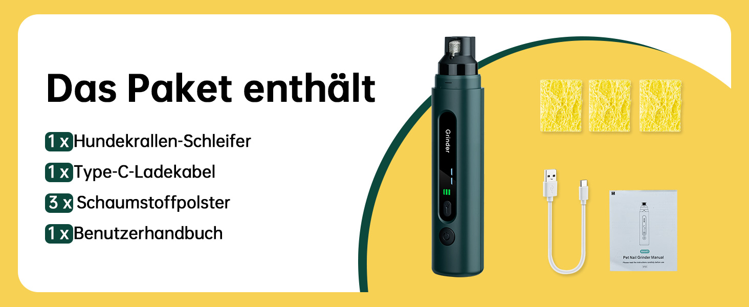 Електричний точилка для кігтів собак 5-ступінчатий з LED-підсвіткою, тихий, перезаряджуваний, потужний точилка для кігтів для домашніх тварин, для собак та котів малих та середніх порід