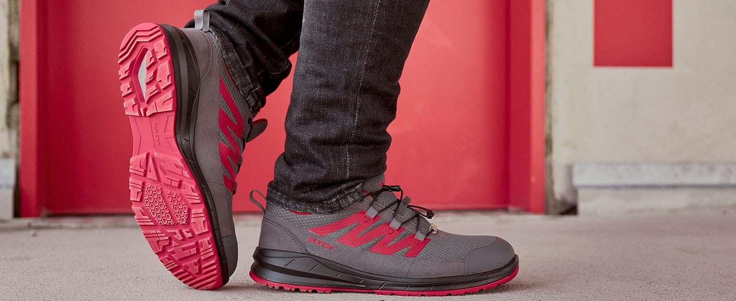 Робочі черевики ELTEN Impulse XXT Blue Low ESD S1: текстиль, пластикова капа, для жінок та чоловіків, чорний, 42 EU