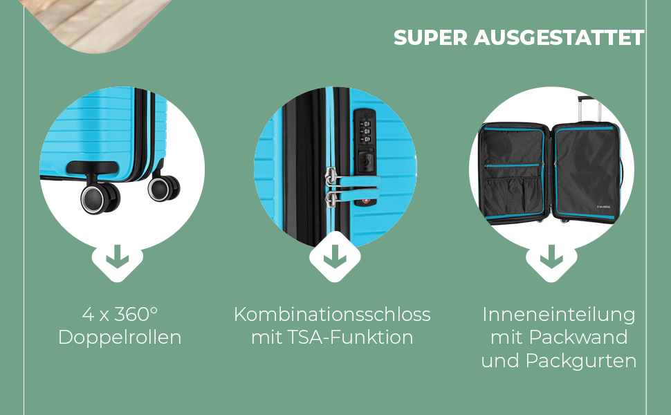 Чемодан Travelite ORBITA середній, розширюваний, 67 см, 68-78 літрів, 4 колеса, TSA-замок, тюрквіс