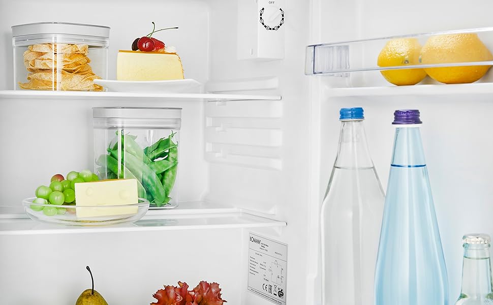 Міні-холодильник Bomann 58 л з 2 скляними полицями, регулювання температури, чорний (KB 7347, 2023)