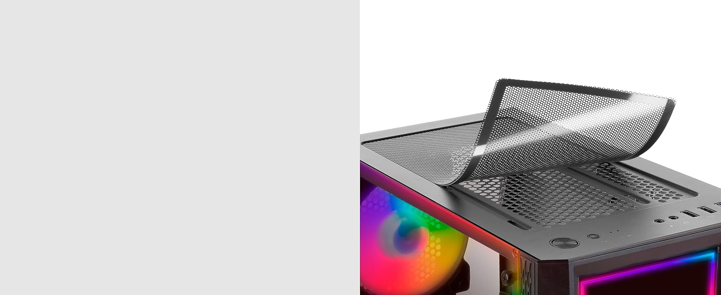 Корпус для ПК Mars Gaming MC300P MicroATX, загартоване скло, Mesh-панель, 3x FRGB вентилятори, чорний