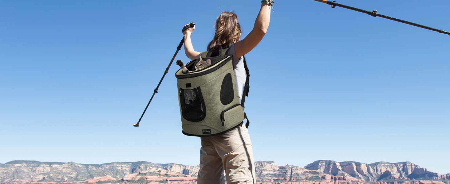 Рюкзак для кота та собаки Petsfit - зручний та дихаючий, до 5 кг, зелений