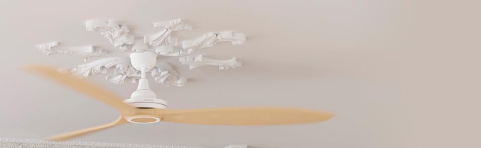 Вентилятор стельовий Cecotec Energysilence Aero 580, білий/бук, 40 Вт