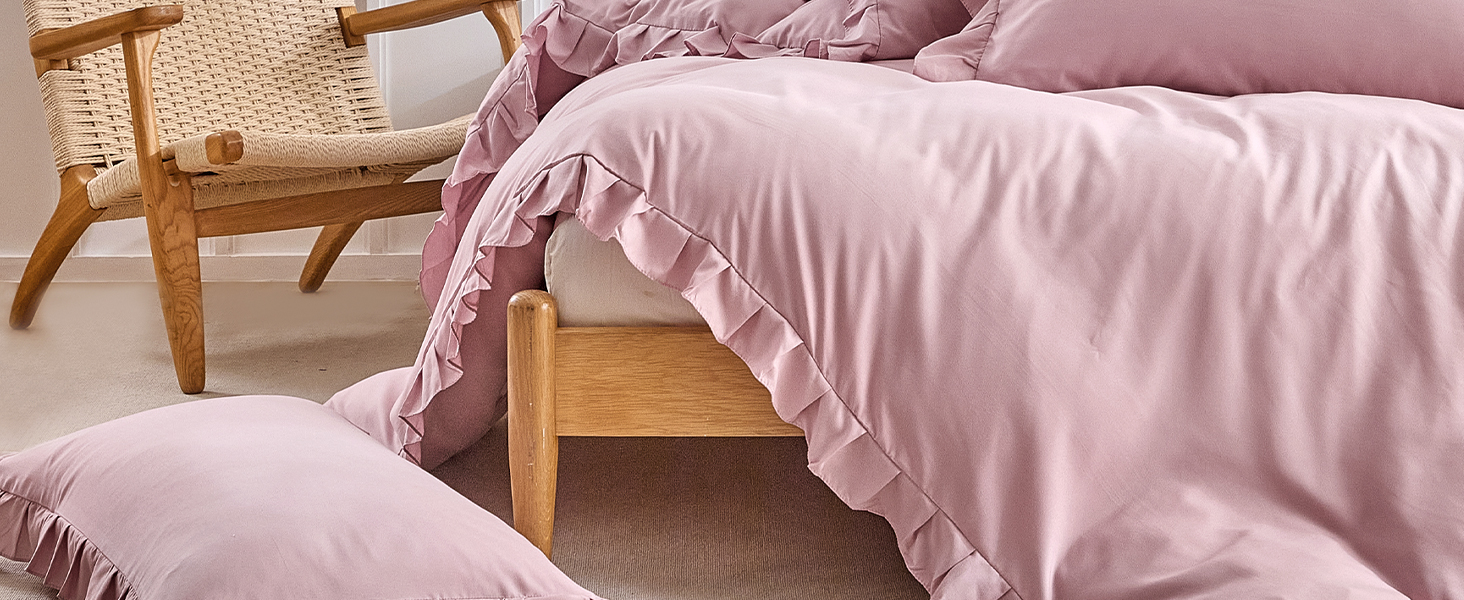 Комплект постільної білизни Lekesky 135x200 (4 частини) - сірий, з квітковим візерунком, мікрофібра, поліестер