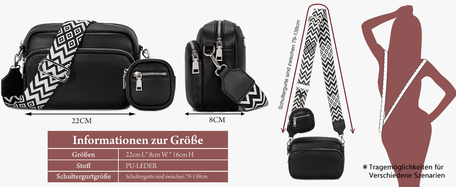 Сумка жіноча через плече маленька PU шкіра кросбоді Eisblau-b зі знімним ремінцем