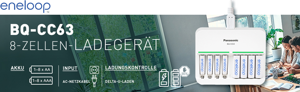 Зарядний пристрій Panasonic eneloop 52063 для акумуляторів Ni-MH AA/AAA (4 шт.)