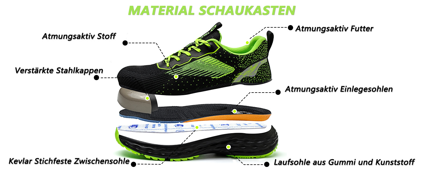 Черевики безпеки ISOOUS для чоловіків та жінок. Легкі, дихаючі, з металевим капаком, антиковзаючі, зручні. Розмір 43 EU, блакитні.
