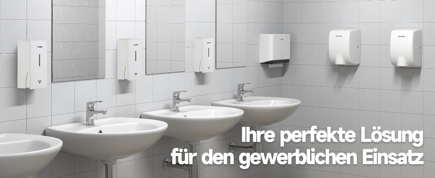 Anydry Ручний дозатор для мила на стіну, 800 мл, з вікном, для дому та бізнесу, білий