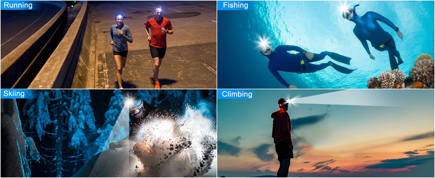 Ліхтар налобний LED XHP70, 90000 люмен, USB акумулятор, 5 режимів, зум, водонепроникний, для кемпінгу, полювання, риболовлі, велосипеда, чорний