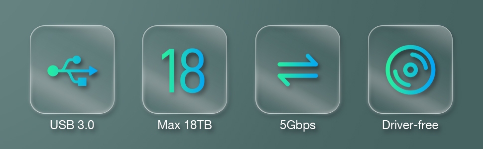 Док-станція для жорстких дисків FIDECO з двома відсіками, USB 3.0, підтримка UASP, TF/SD карт, для HDD/SSD SATA 2.5