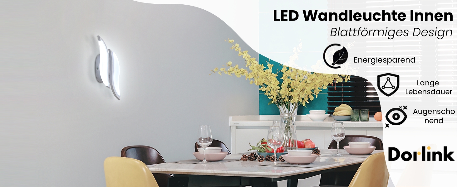 LED настінний світильник Dorlink для дому: спальня, вітальня, коридор. Сучасний дизайн Art Deco, тепле біле світло (12W)