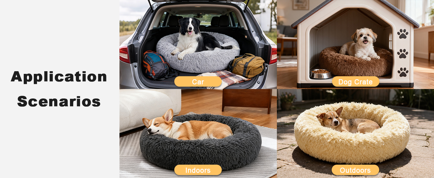 Кругле ліжко для котів та собак Nisrada, 60 см, рожеве, з неслизьким дном