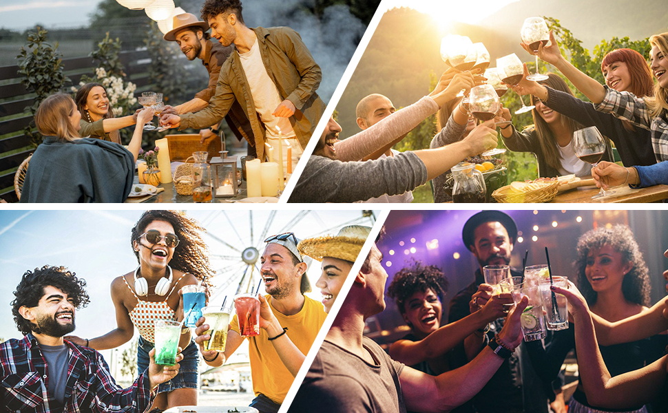 Набір шейкерів для коктейлів YXT&BEYOND Premium, 12 шт., нержавіюча сталь 304, чорний, для дому та барів, з подарунковою коробкою