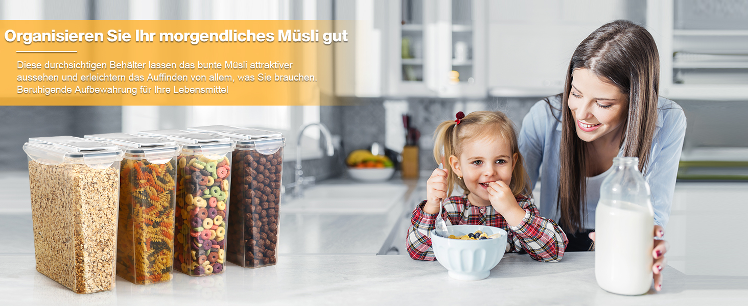 Набір контейнерів для зберігання YASHE 6 шт., 3.7L, герметичні, BPA-free, для кухні