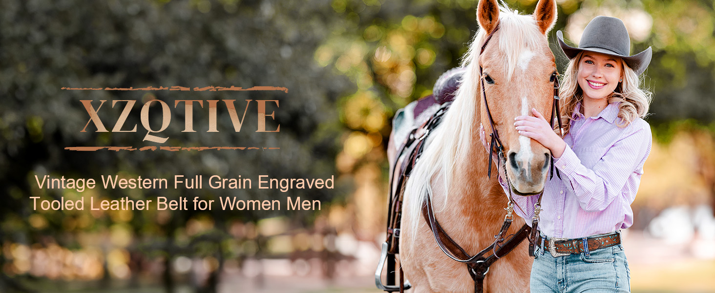 Жіночий шкіряний ремінь XZQTIVE Vintage у стилі вестерн з гравіюванням для джинсів, штанів, суконь. Колір: темно-коричневий, синій (бірюзовий діамант). Довжина: 100 см, підходить для об'єму талії 68-80 см