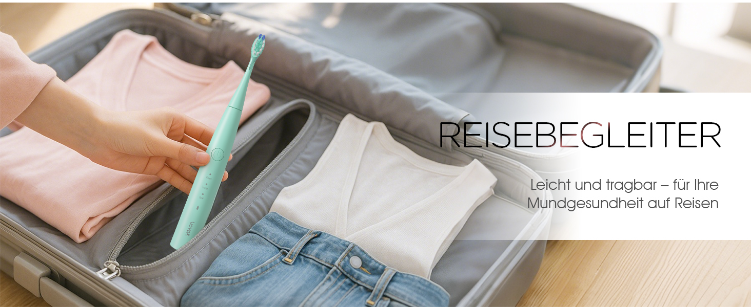 Електрична звукова зубна щітка Ultraschall ET110 (41000 VPM, 70 днів, 6 насадок, таймер, IPX7, зелена)