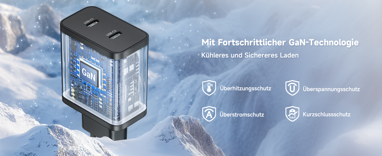 Зарядний пристрій ZKAPOR з 4 USB-C портами, 45W, білий (PD+QC)