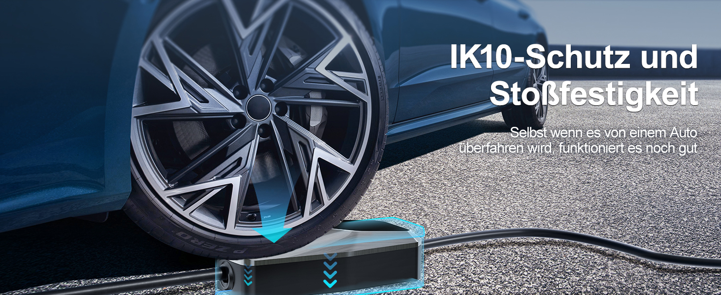 Кабель для зарядки електромобіля Type 2, 3.6KW, 6A-16A, LED-дисплей, 8м, IP65, IEC 62196-2, EU-Schuko