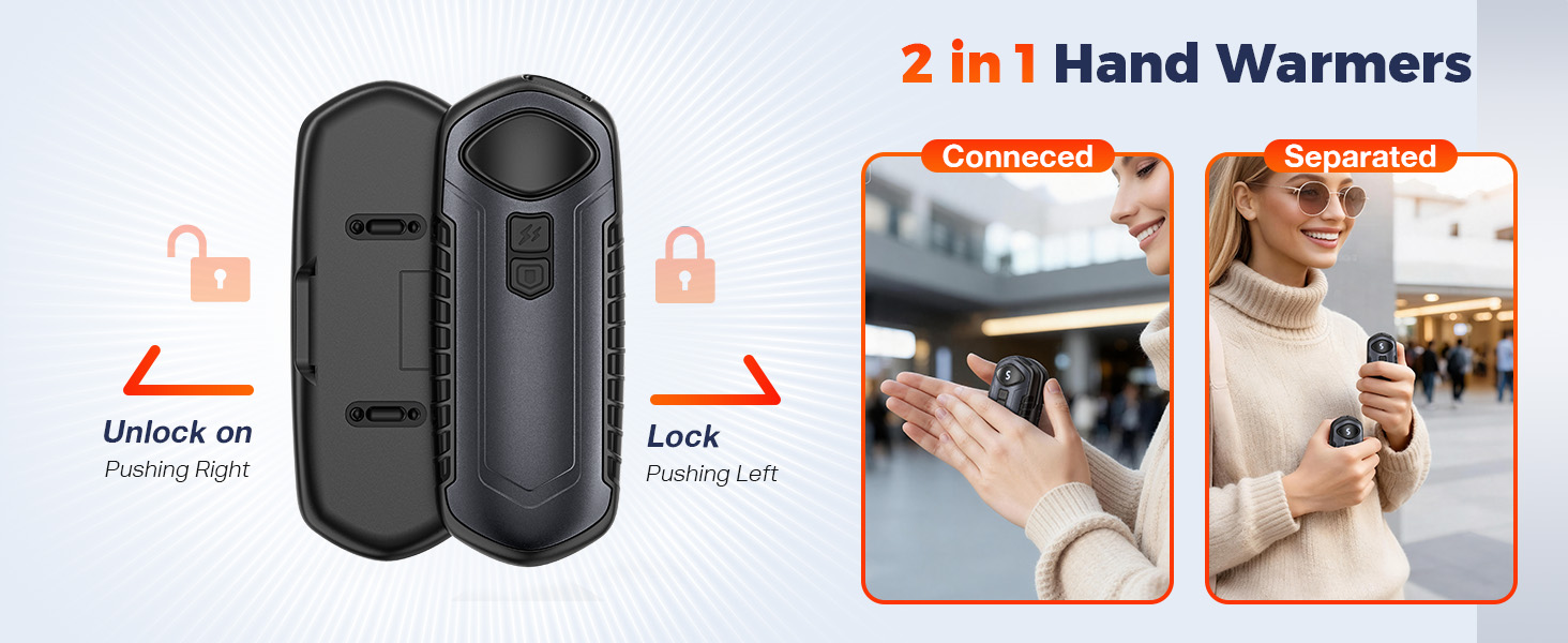 Грілки для рук акумуляторні, 2 шт, електричні портативні, 6000mAh, кишенькові, ультралегкі та тонкі, 5 режимів нагріву до 55°C, ідеально для кемпінгу (темно-сірий)