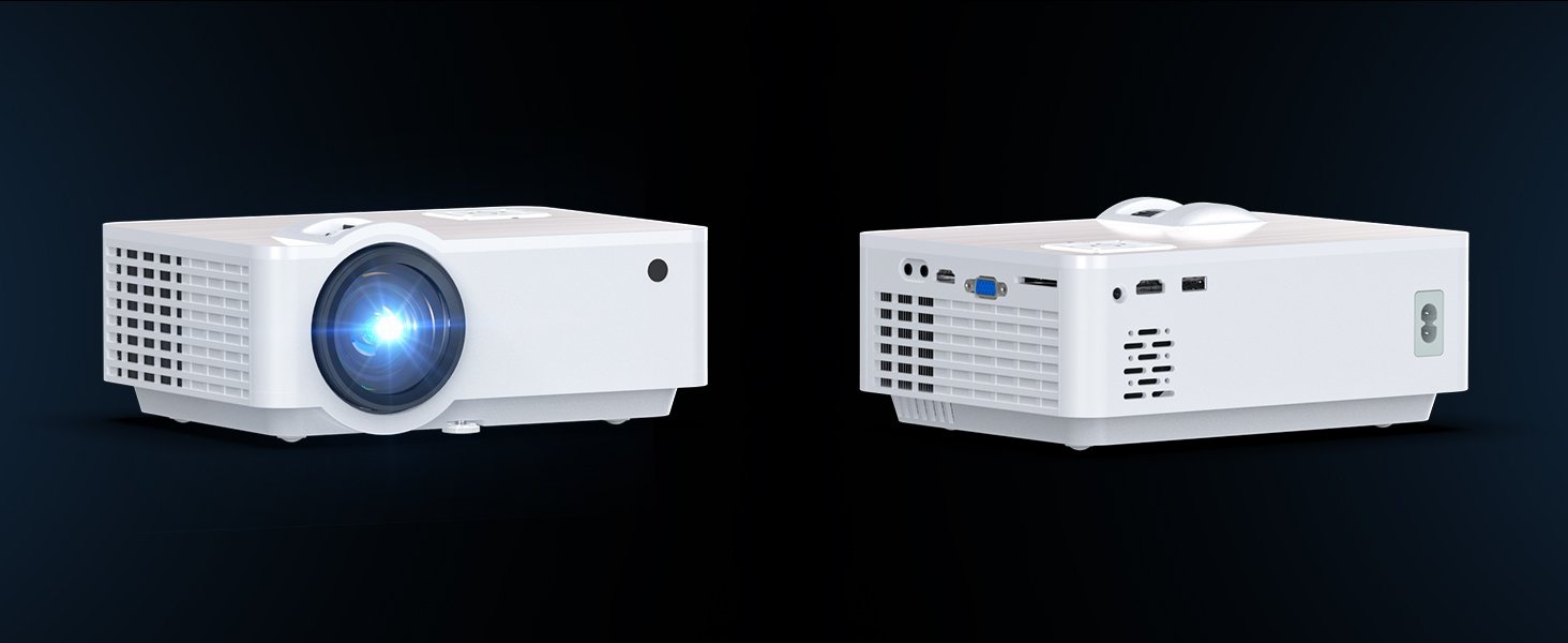 HOPVISION Beamer: Міні проектор Full HD 1080P з Bluetooth 5.1, 9500 Lumens, 4K підтримка, для дому та вулиці. Сумісний зі смартфоном, HDMI, USB, Pad, Fire Stick, PS5