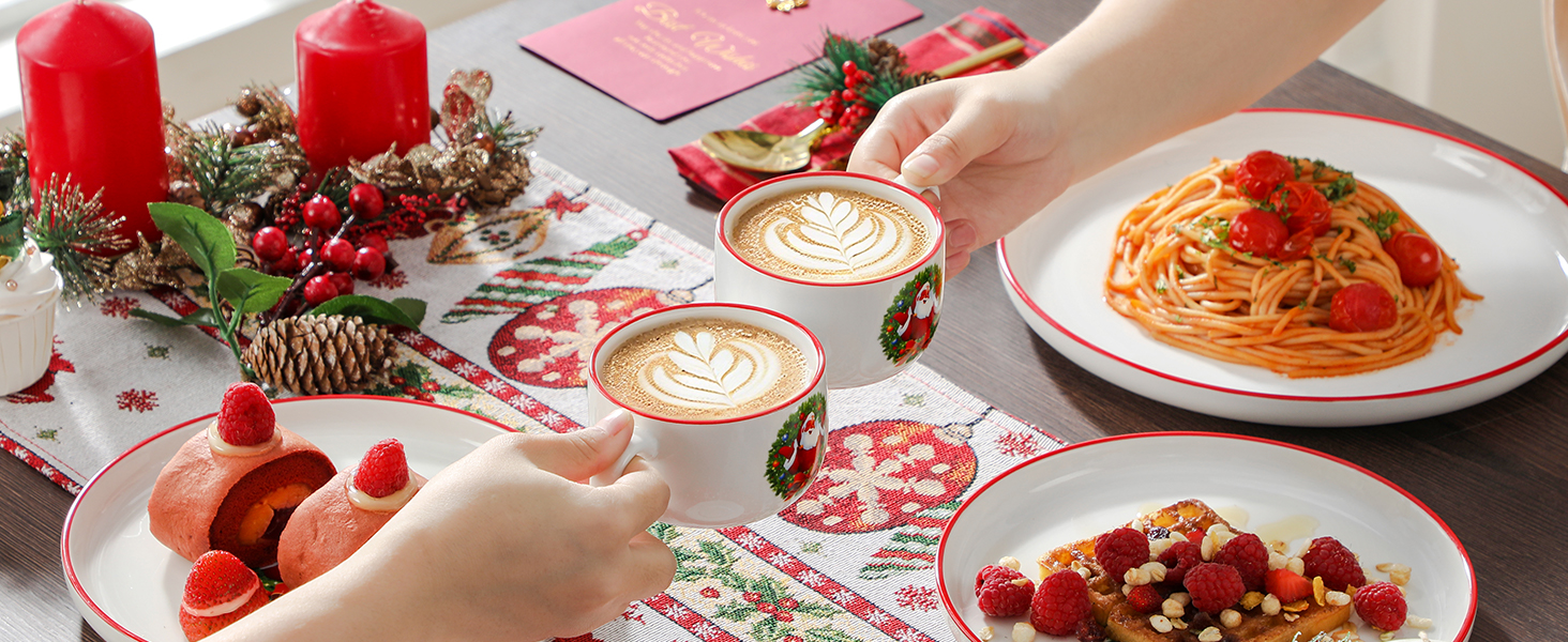 Набір чашок для кави MALACASA LUNA, 6 шт., 300 мл, порцеляна. Підходять для кави, чаю, соку, лате, капучино, какао. Можна мити в посудомийній машині та використовувати в мікрохвильовці. Серія LUNA, колір білий.