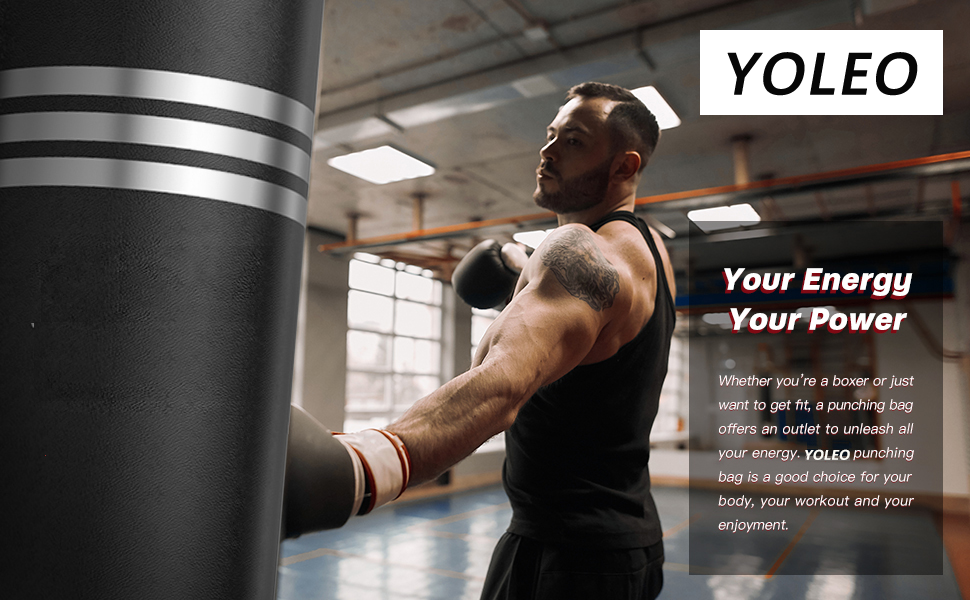 Стенд для боксерського мішка YOLEO, 178 см, чорний - для професійних тренувань
