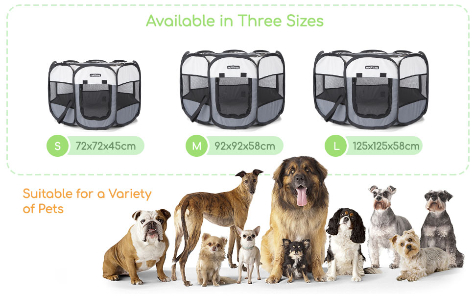 Клітка-забіг для цуценят Nobleza: складана клітка для собак, кроликів, котів, 125x125x58 см