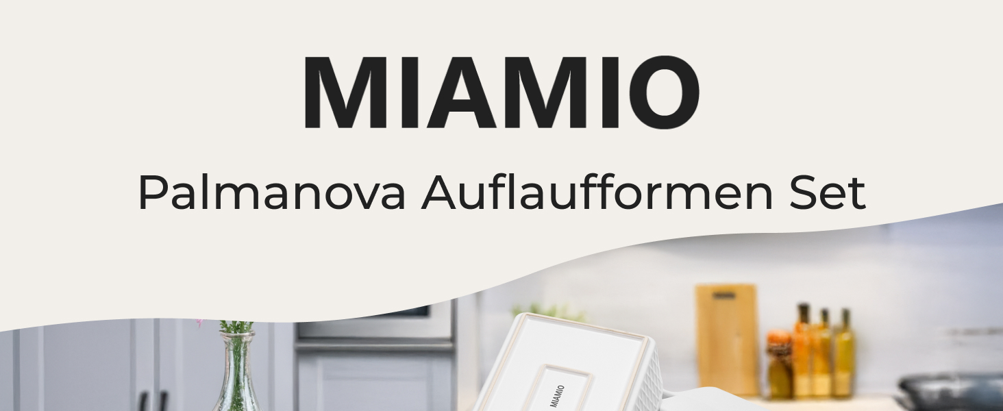 Набір форм для запікання Miamio Palmanova (3 шт.) з кераміки, прямокутні, 850 мл, 1650 мл, 2900 мл. Підходять для тірамісу, лазаньї. Можна мити в посудомийній машині та використовувати в духовці.