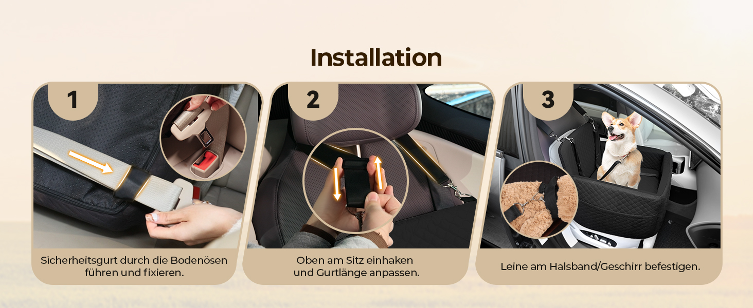 Автокрісло для собак Petcozife - чорний, для собак до 15 кг, знімний, з товстим килимком та 2 страхувальними ременями