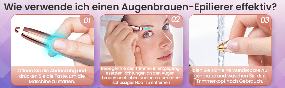 Електричний тример для брів для жінок: безболісний та точний тример для брів для жінок. 1 шт.