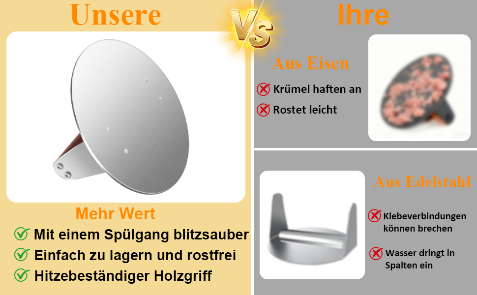 Професійна преса для smash burger CNARIO з нержавіючої сталі 16 см, пристрій для формування котлет з дерев'яною ручкою для гриля та BBQ