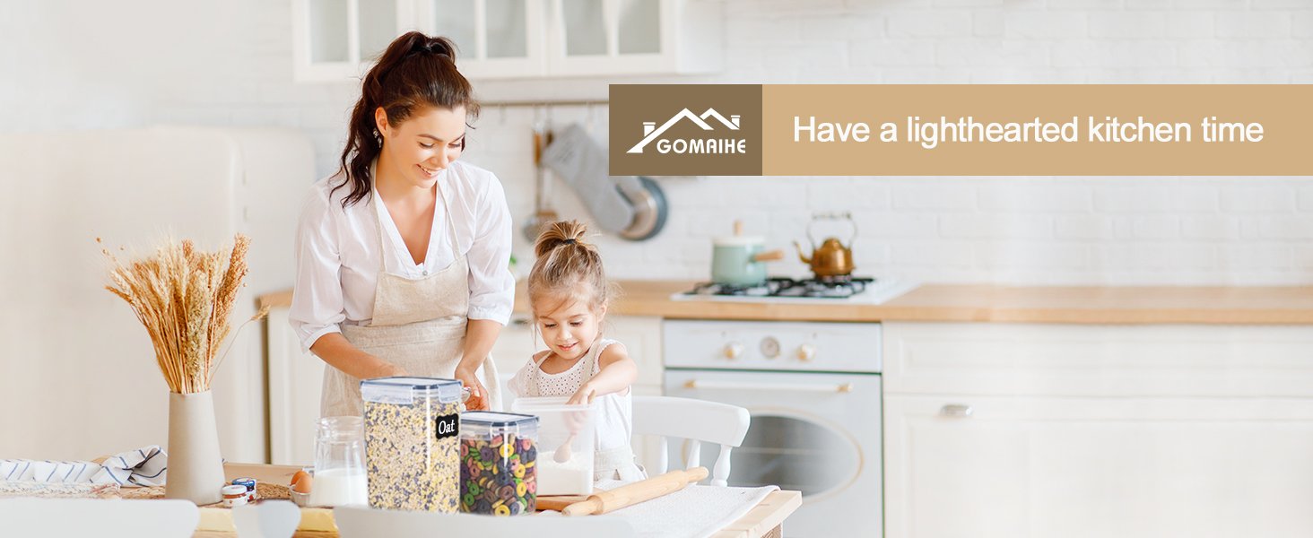 Набори контейнерів для зберігання GoMaihe (8 шт.) - герметичні, для продуктів та кормів для тварин, чорні