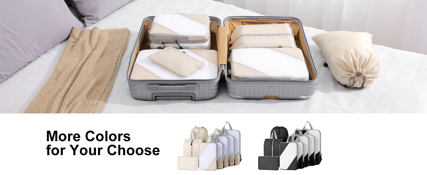 Органайзери для валізи DIMJ - Набір 8 шт. для подорожей, чорного кольору