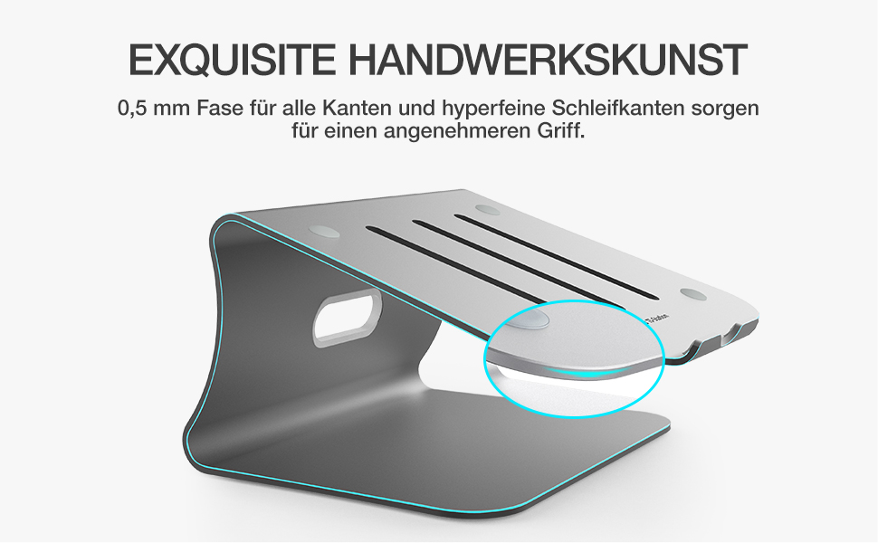 Підставка для ноутбука з алюмінію, сіра, для MacBook, Dell, HP, Lenovo, Microsoft Surface, Samsung (11-16 дюймів)