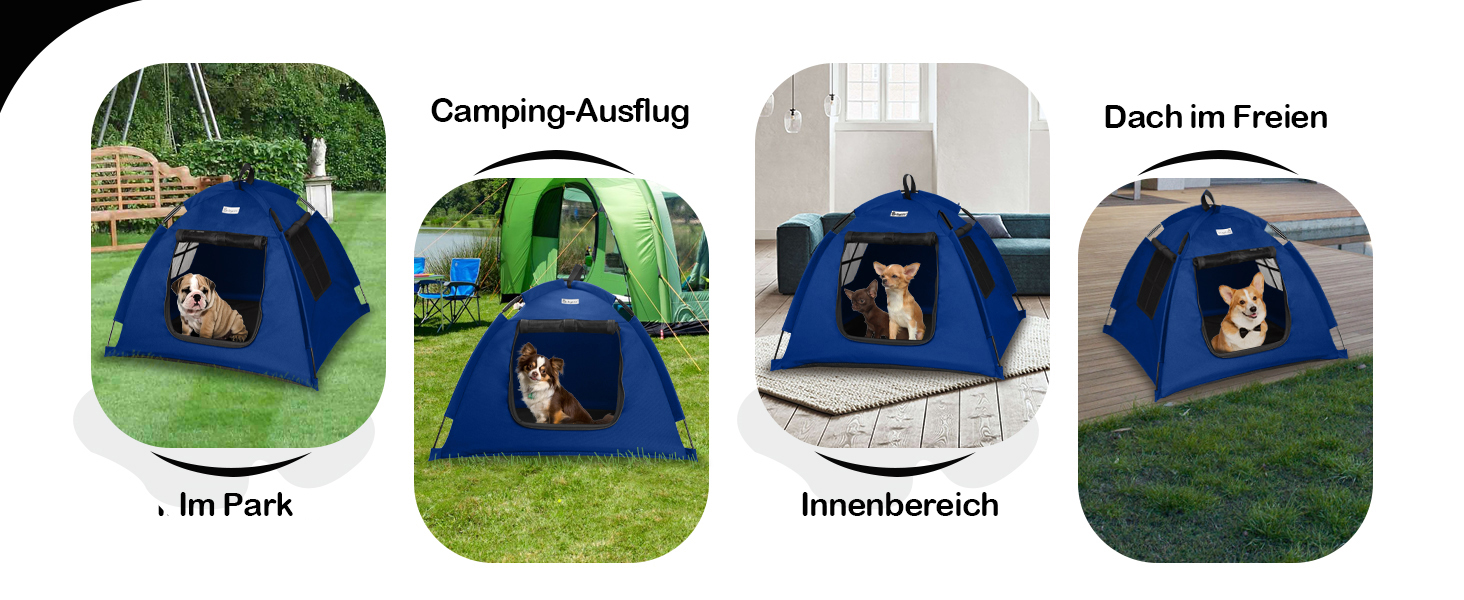 Водонепроникне намет-будиночок для собак та котів, Типi, для внутрiшнього та зовнiшнього використання, блу/S