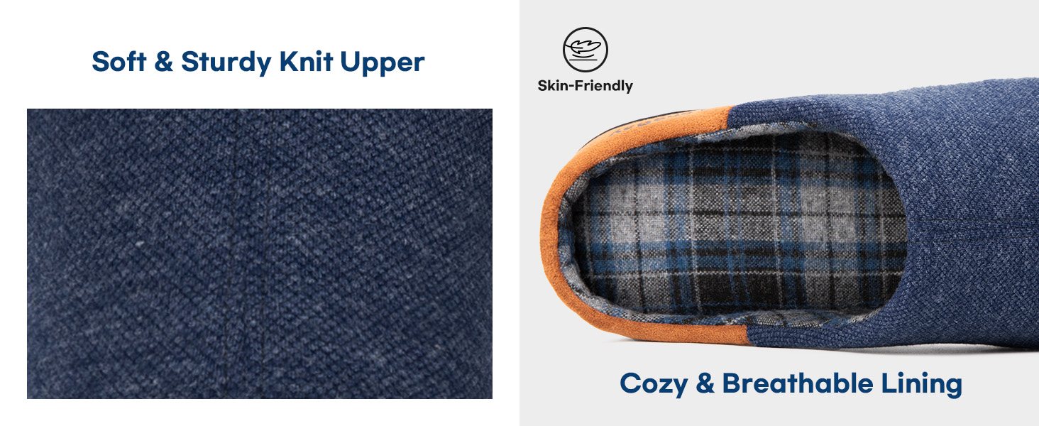 Чоловічі в'язані домашні капці LongBay з піною Memory Foam, дихаючі, для дому та вулиці, розмір 44 EU, чорні